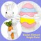 Easter Decorations - Easter Bunny Decor Spring Decorations Resin Rabbits Statues with Carrot and Egg for Home Tabletop Centerpiece Indoor Gifts